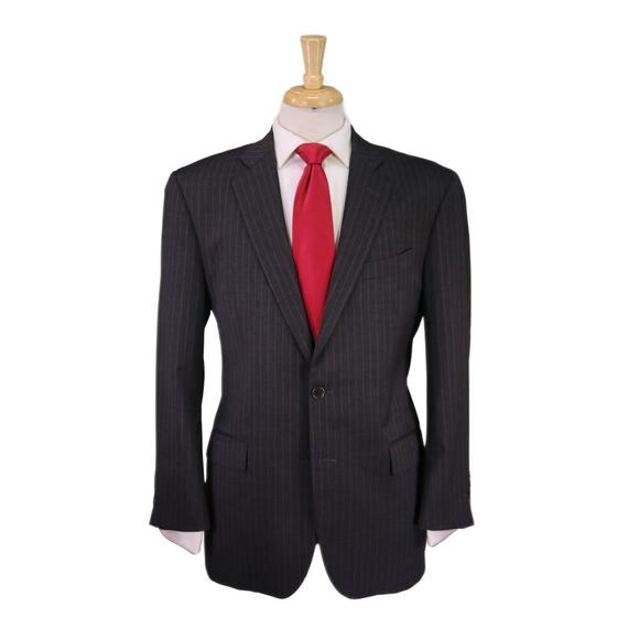 Brooks Brothers by Southwick Madison Gray Pinstripe 2-Btn Wool Suit USA 42R - Picture 1 of 10